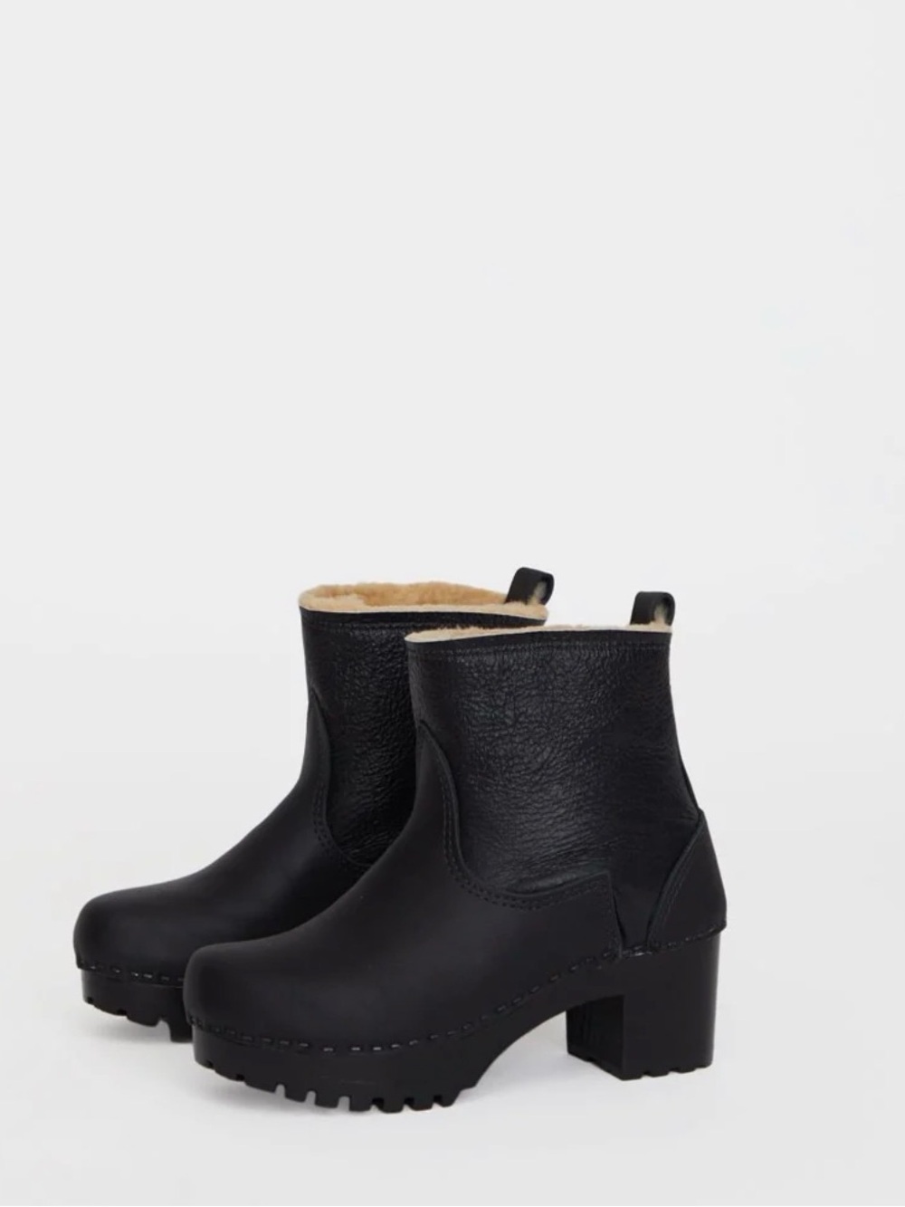 No.6 Store Pull On Shearling Clog Boot on Mid Tread